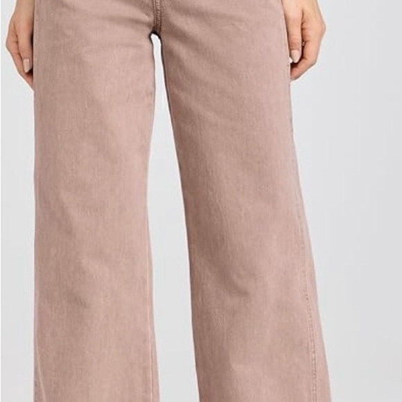 Veronica Beard Taylor High Rise Wide-Leg Jeans in Tan Sierra - Picture 3 of 9